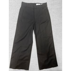 CH. Chapter 2139 3207 Size 28 Wide Leg Button Fly Raw Hem Black Pants V-Vent Leg